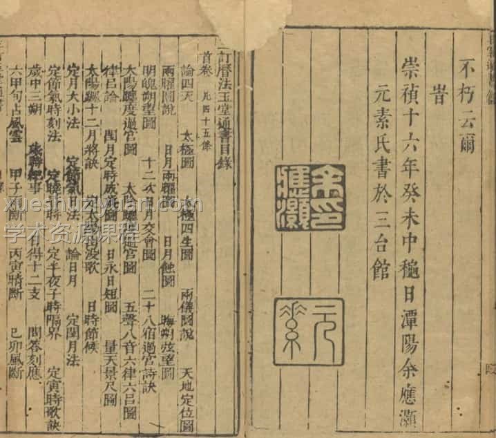 历法玉堂通书插图 历法玉堂通书插图