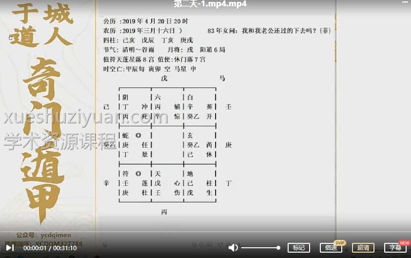 于城道人 奇门遁甲职业预测网络班复习专题14集视频插图 于城道人 奇门遁甲职业预测网络班复习专题14集视频插图