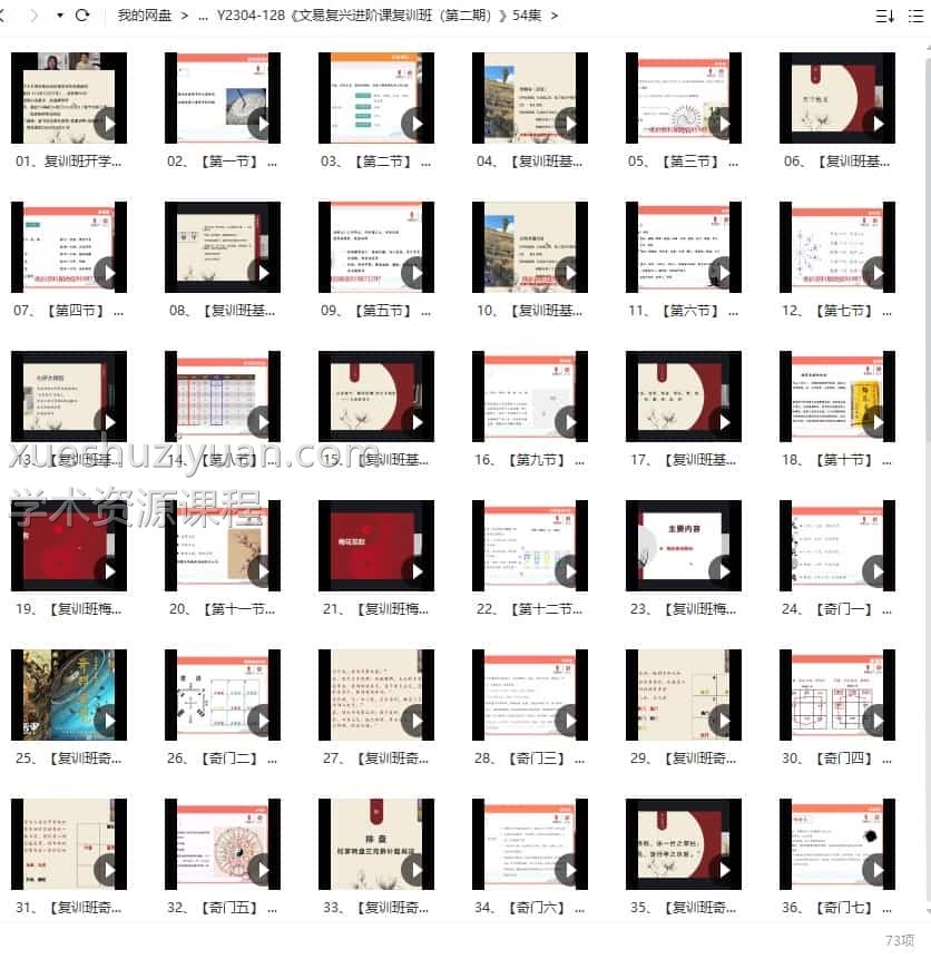 独家好课 文易复兴进阶课复训班（第二期） 54集+19pdf文档超值课程插图1